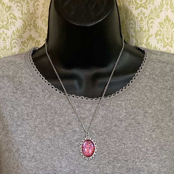 Shooting Stars hand-painted pendant - Picture 3 of 7